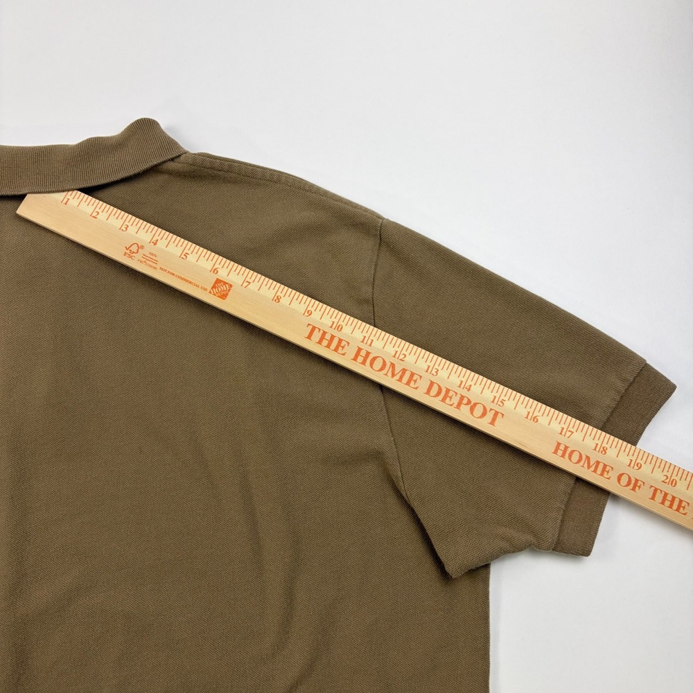 Vintage Polo Ralph Lauren Pique Polo Shirt Mens XL Tan Blue Pony Short Sleeve - Picture 7 of 7